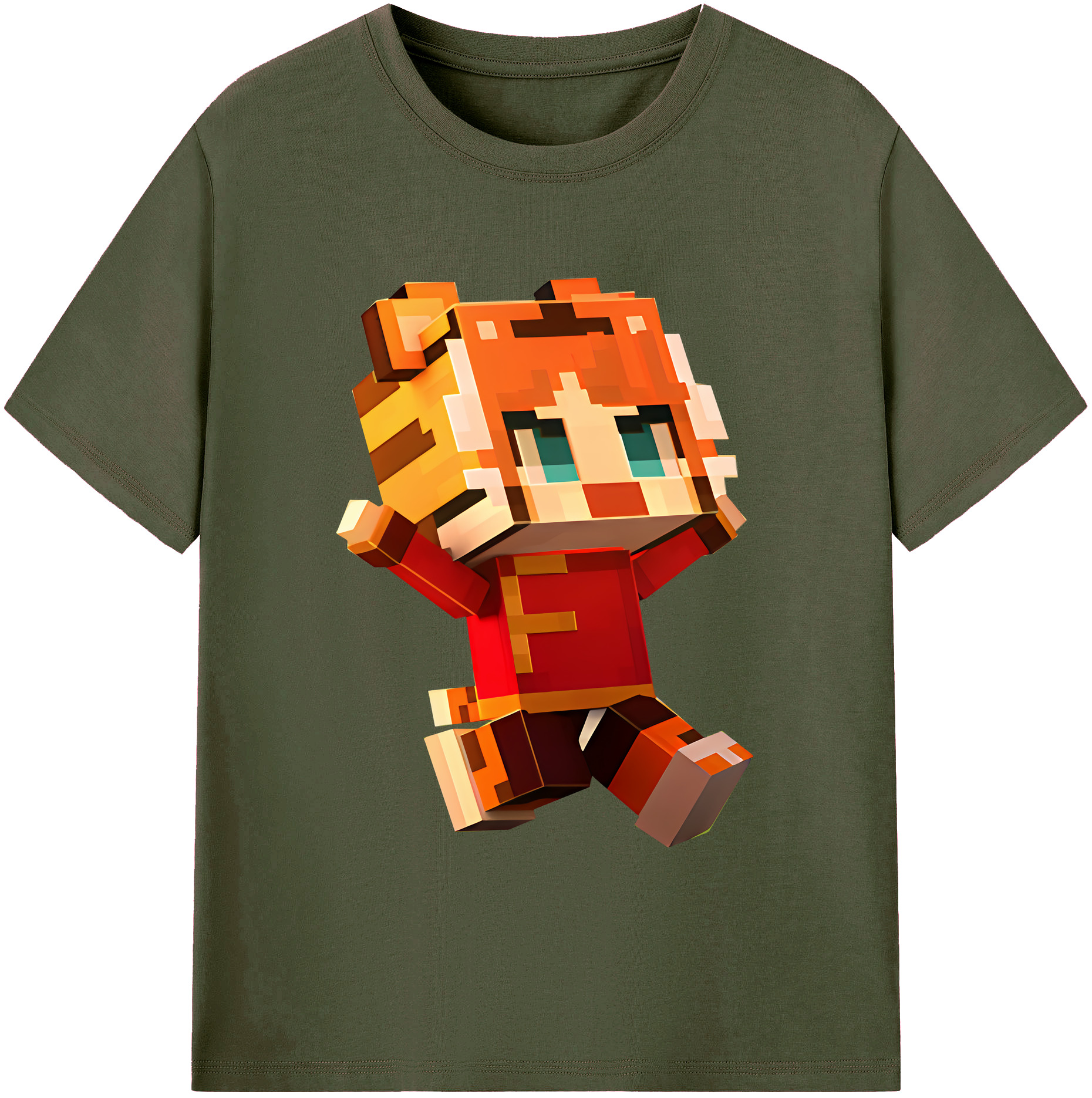 （画像用） マインクラフト ブロックの世界 Minecraft MC Block world 綿100％ メンズ半袖Tシャツ｜肌触りやわらか＆通気性